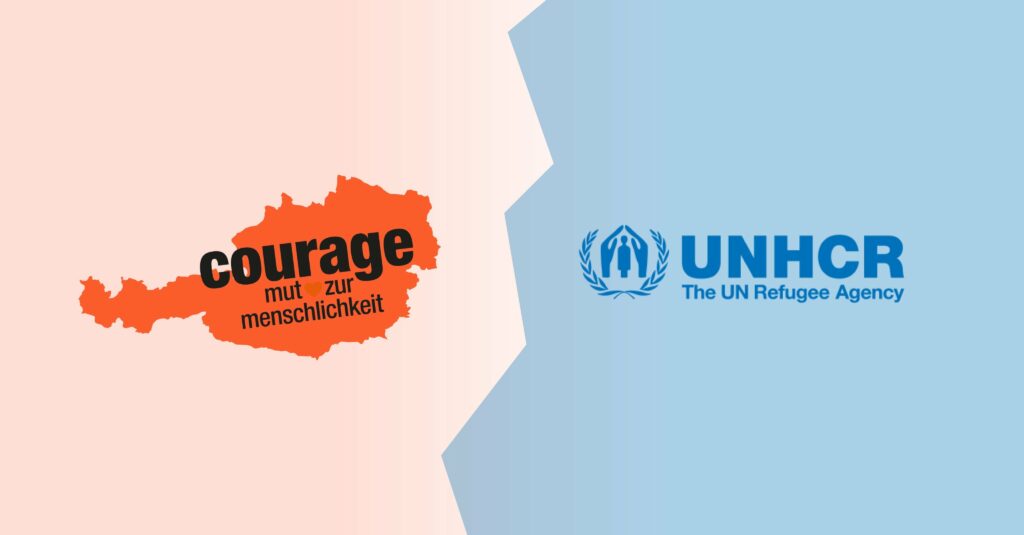 Foto: courage.jetzt; unhcr.org Foto: courage.jetzt; unhcr.org