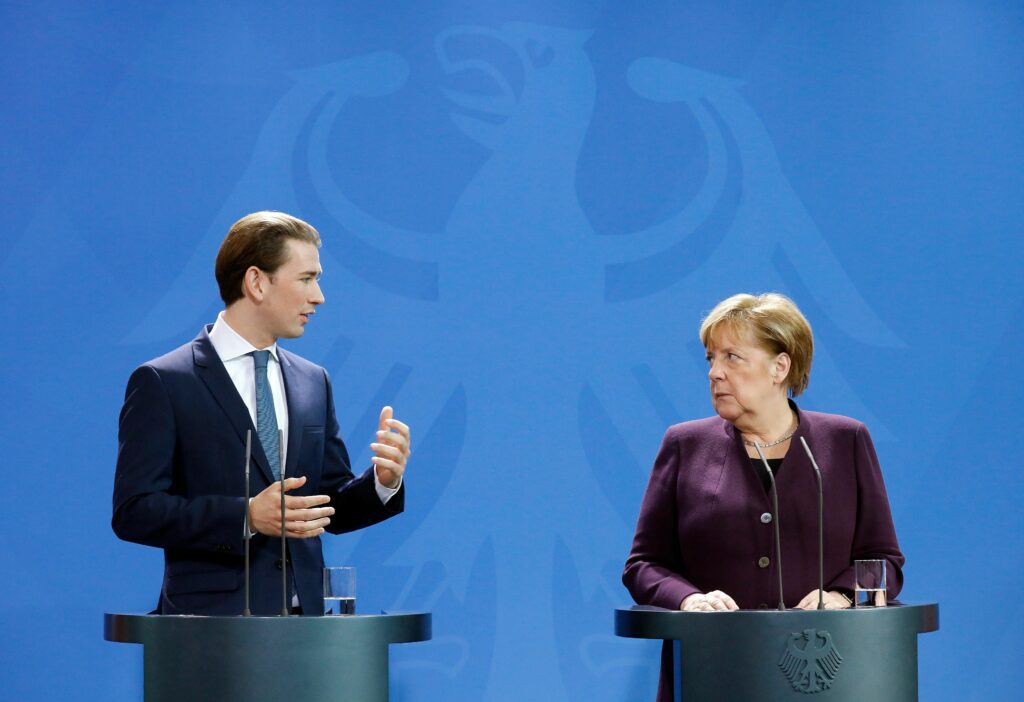 Sebastian Kurz und Angela Merkel; Foto: BKA/ Dragan Tatic