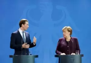 Sebastian Kurz und Angela Merkel; Foto: BKA/ Dragan Tatic