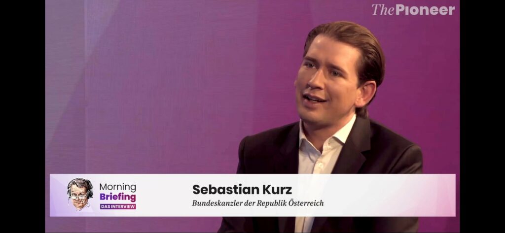 Sebastian Kurz im Interview; Screenshot: The Pioneer Sebastian Kurz im Interview; Screenshot: The Pioneer