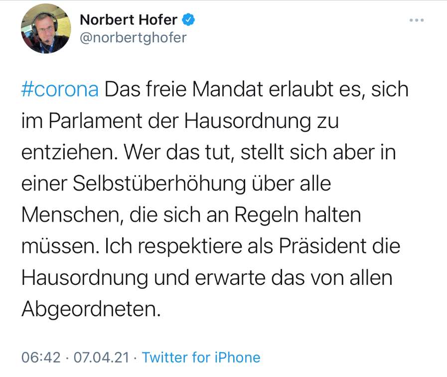 Screenshot: Twitter; norbertghofer