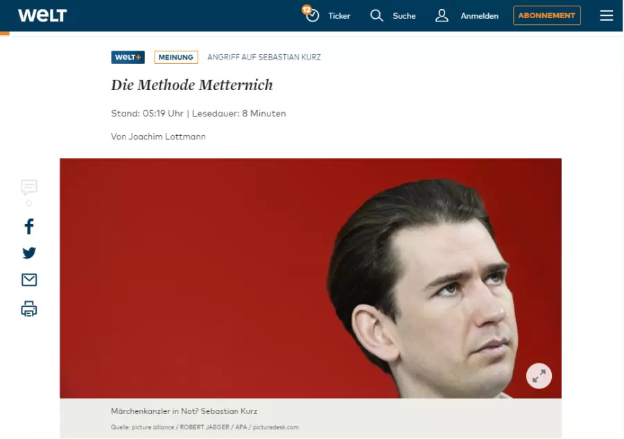 Kritik am Ausschuss auf Welt.de;Screenshot: www.welt.de