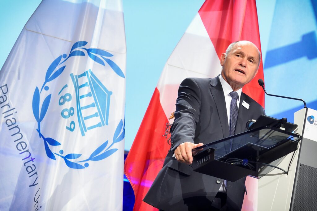 Der Präsident des Parlaments, Wolfgang Sobotka, eröffnet am Dienstag in Wien die Weltkonferenz der ParlamentspräsidentInnen. Foto: Fotos © Parlamentsdirektion/Johannes Zinner Der Präsident des Parlaments, Wolfgang Sobotka, eröffnet am Dienstag in Wien die Weltkonferenz der ParlamentspräsidentInnen. Foto: Fotos © Parlamentsdirektion/Johannes Zinner
