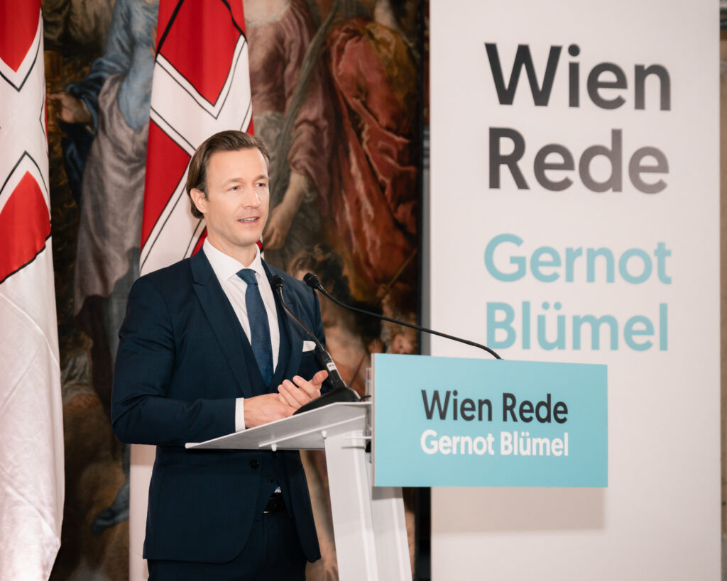 Gernot Blümel, Finanzminister und Obmann der Wiener ÖVP, bei der Wien Rede am 20. Oktober im Schottenstift in Wien. Foto: VP-Wien.