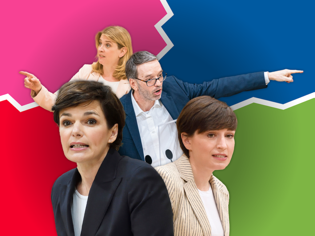 Die SPÖ ist bereit für eine Koalition mit der FPÖ von Herbert Kickl. Dabei könnten die beiden auf die Unterstützung von Grün und NEOS bauen. - Fotos: Parlamentsdirektion/ Johannes Zinner; Parlamentsdirektion/ Thomas Jantzen; Florian Schrötter Die SPÖ ist bereit für eine Koalition mit der FPÖ von Herbert Kickl. Dabei könnten die beiden auf die Unterstützung von Grün und NEOS bauen. - Fotos: Parlamentsdirektion/ Johannes Zinner; Parlamentsdirektion/ Thomas Jantzen; Florian Schrötter