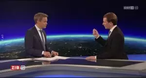 Bundeskanzler Sebastian Kurz klärt im Interview mit Matin Thür die Vorwürfe auf. Foto: Screenshot/ZiB2