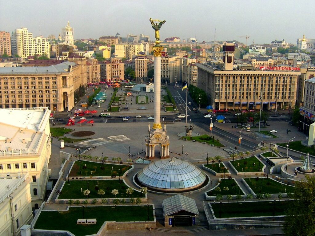 Majdan, der Platz der Unabhängigkeit in Kiew, der Hauptstadt der Ukraine, wo am 20.Februar 2014 der aktuelle Konflikt begann. Foto: Pixelio/Helga Ewert