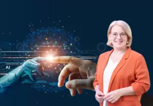 Präsidentin der Politischen Akademie Bettina Rausch lud zum Online-Symposium über "Künstliche Intelligenz und Demokratie". Foto: Politische Akademie - charakter.photos / Monihart / iStock ipopba