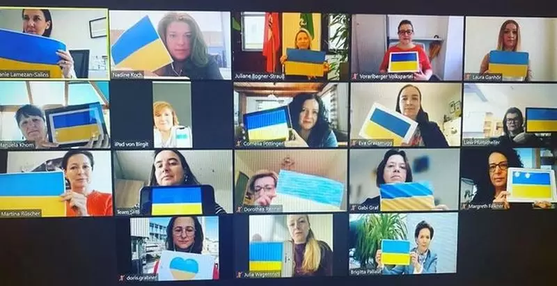 ÖVP-Frauen zeigen Solidarität mit der Ukraine. Screenshot: Facebook ÖVP Frauen