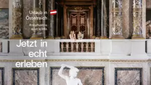 Die Städtekampagne 2022 der Österreich-Werbung soll Gäste in die Städte bringen. Bild: Eines der vier Sujets ist eine Aufnahme aus dem Kunsthistorischen Museum in Wien. Foto: OEW-Paul-Bauer