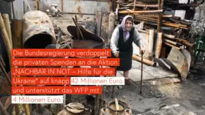 Private Spenden werden verdoppelt, helfen Menschen in der Ukraine. Bild: Außenministerium