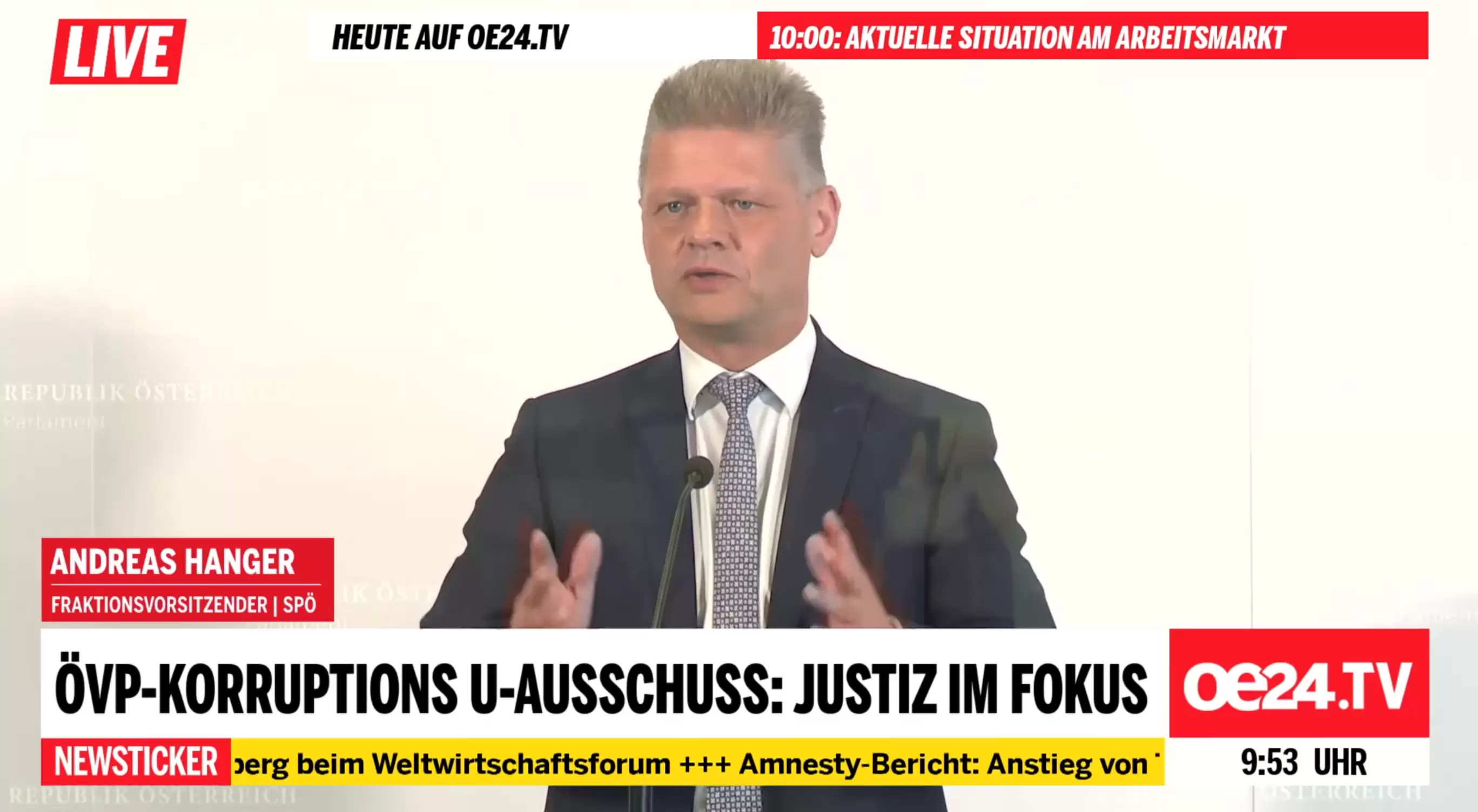 Parlamentarier wie Andreas Hanger (ÖVP) wollen Aufklärung und Lösungen in den internen Konflikten der Justiz. Foto: Screenshot oe24/Zur-Sache
