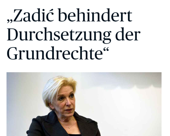 Im Interview mit der Tageszeitung Die Presse erläuterte Gabriele Aicher die Gründe für ihren Rückzug als Rechtsschutzbeauftragte. Screenshot: Zur-Sache