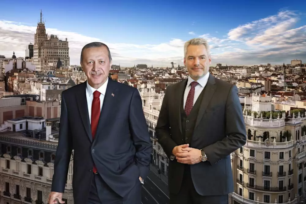 Werden sich Ende Juni am Rande des NATO-Gipfels in Madrid treffen: Präsident Erdogan und Kanzler Nehammer.Foto: BKA / Dragan Tatic / Presidency Of The Republic Of Turkey : Recep Tayyip Erdoğan / iStock ventdusud