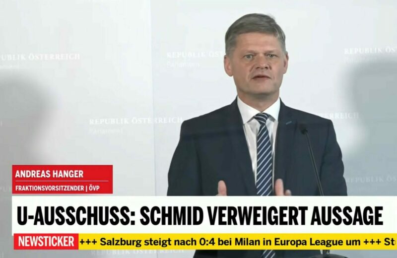 Fraktionsführer Andreas Hanger (ÖVP): herausfinden, wen Schmid anlügt. Foto: Screenshot oe24.tv/Zur-Sache Fraktionsführer Andreas Hanger (ÖVP): herausfinden, wen Schmid anlügt. Foto: Screenshot oe24.tv/Zur-Sache