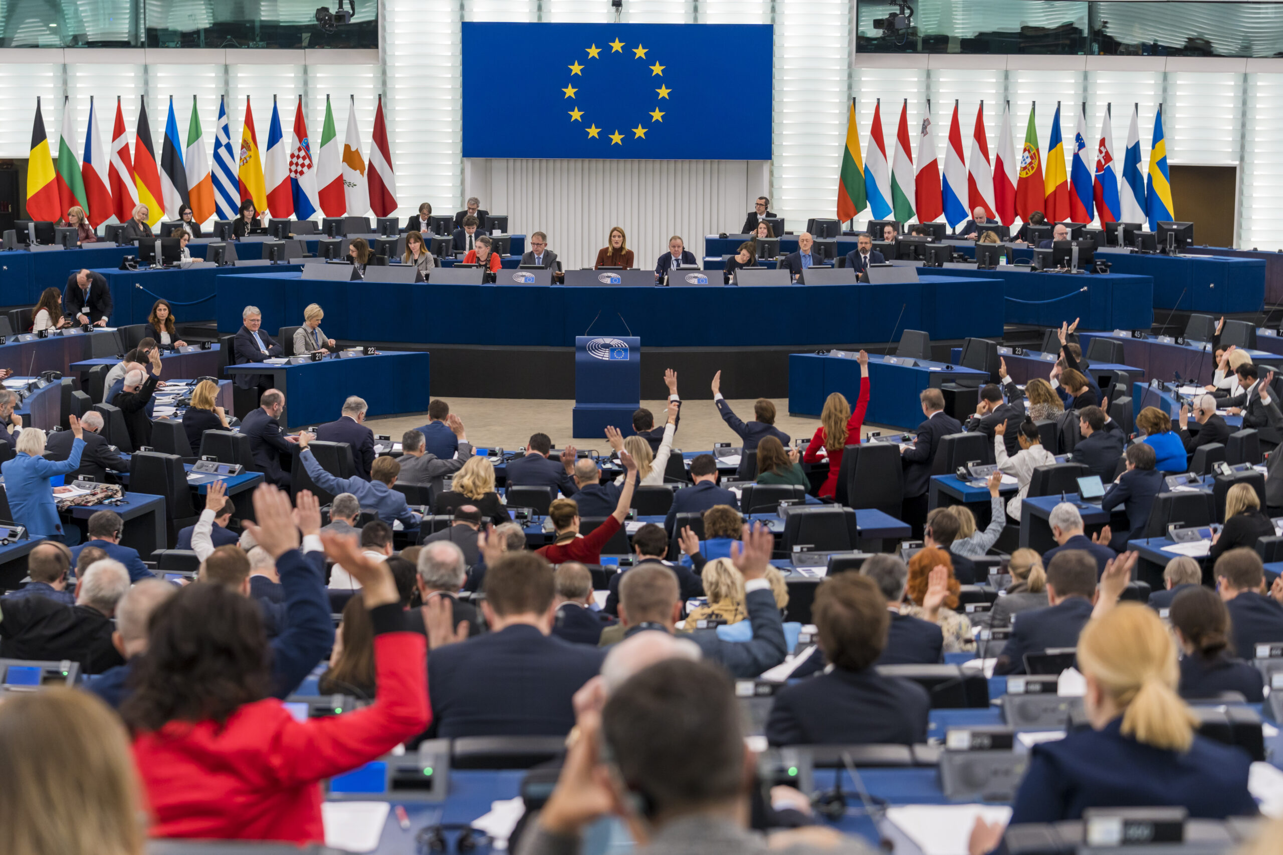 Das Europäische Parlament setzt weitere Schritte für den Klimaschutz: Breite Zustimmung am Dienstag in Straßburg. Foto: Europäisches Parlament