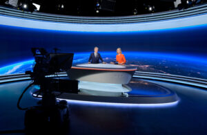 Fernsehstudio im neuen Newsroom des ORF. Foto: ORF/Thomas Ramstorfer.