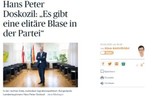 LH Peter Doskozil, Kandidat für SP-Vorsitz: Kritik an Eliten. Foto: Screenshot/DiePresse.com