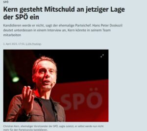 Christian Kern: Mitschuld am Schlamassel. Foto: Screenshot-Standard.at