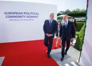 Internationales Parkett für bilaterale Gespräche: Kanzler Nehammer, Bulgariens Präsident Rumen Radew.