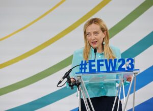 Neue Achse Wien-Rom? Italiens Ministerpräsidentin Giorgia Meloni beim Europa-Forum Wachau. Foto: Bka/Tadic