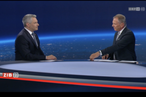 In der ZIB2 erklärte Kanzler Karl Nehammer ausführlich, weshalb Herbert Kickl ein Sicherheitsrisiko für das Land darstelle. Foto: Screenshot Zur-Sache/tvthek.orf.at