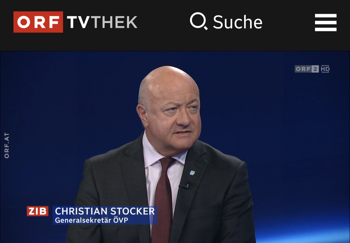Christian Stocker, Abgeordneter und Generalsekretär der ÖVP, verlangt Aufklärung über die Herstellung der heimlichen Tonaufnahme mit Christian Pilnacek. Foto: Screenshot ZiB2 ORF