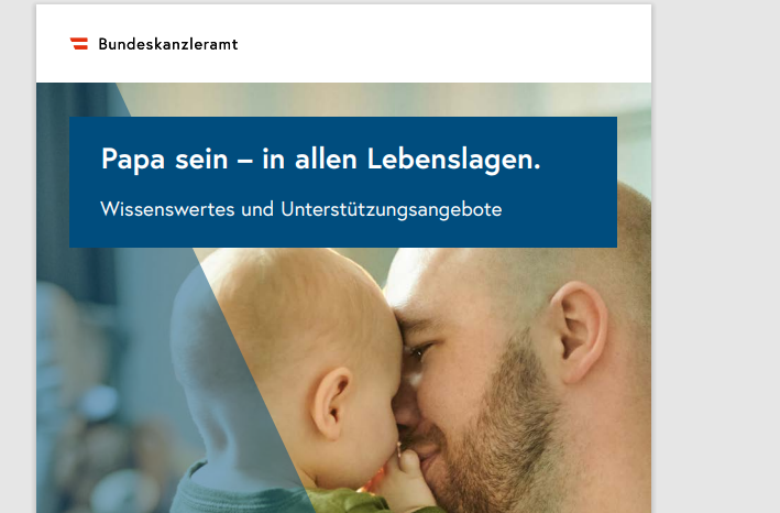 Info-Broschüre: Papa sein - in allen Lebenslagen; auf bka.gv.at (Screenshot Bka)