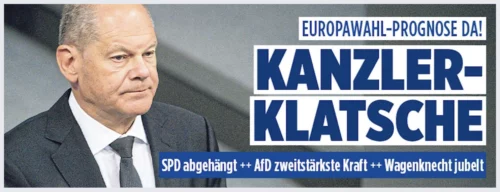 Für die Bild-Zeitung brachte die EU-Wahl in Deutschland eine "Klatsche" für SPD-Bundeskanzler Olaf Scholz. Foto: Screenshot Zur-Sache/bild.de