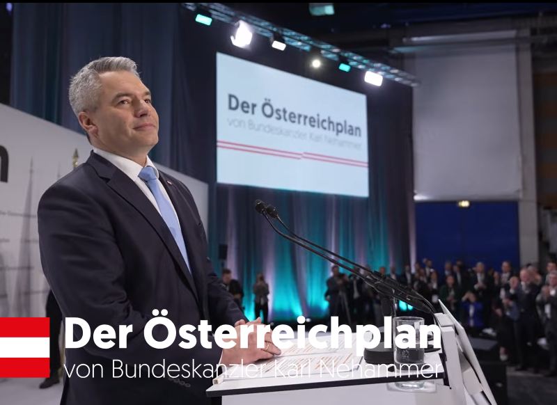 Der Österreichplan von Bundeskanzler und ÖVP-Obmann Karl Nehammer ist eine Grundlage des Wahlprogramms der ÖVP für die Nationalratswahl am 29. September 2024, also in vier Wochen. Wie die zahlreichen Projekte finanziert werden können und wie ein Budgetkurs der Konsolidierung aussicht, zeigen Wirtschaftsminister Martin Kocher und Finanzminister Magnus Brunner (Bild: Screenshot österreichplan.at)