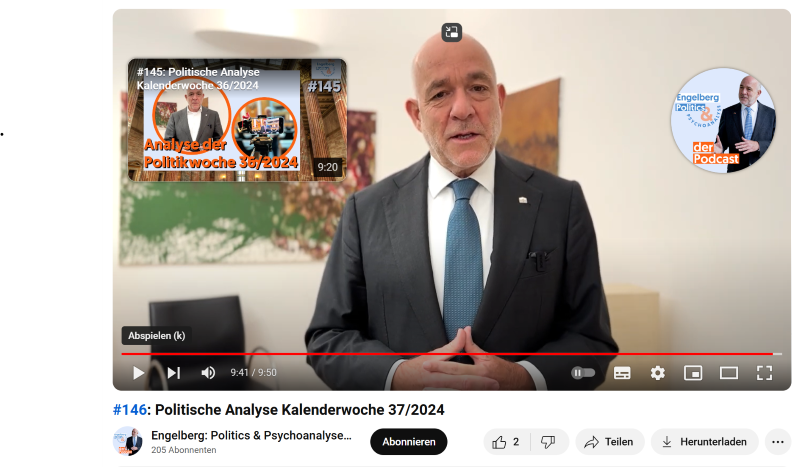 Martin Engelberg, Psychoanalytiker und ÖVP-Abgeordneter, analysiert im aktuellen Podcast die Psychodynamik von TV-Konfrontationen: Es entspricht dem Naturell von Bundeskanzler Karl Nehammer, einzuhaken, wenn er etwas falsch findet. Nehammer verfüge über breites Wissen, auch in Einzelheiten.