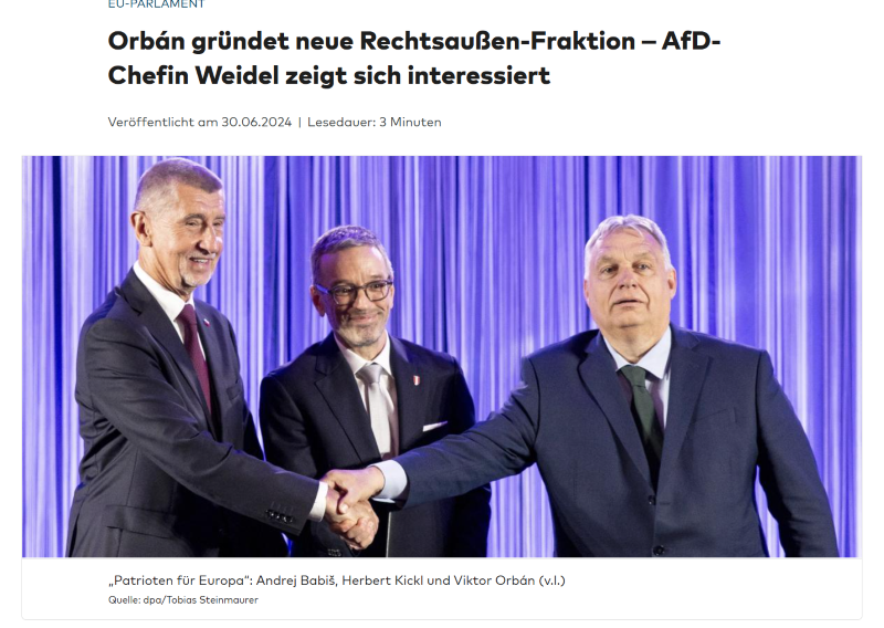 Für Völker und ihre Nationen: Andrej Babis, Herbert Kickl und Viktor Orban gründeten Bündnis. Bild: Screenshot Welt