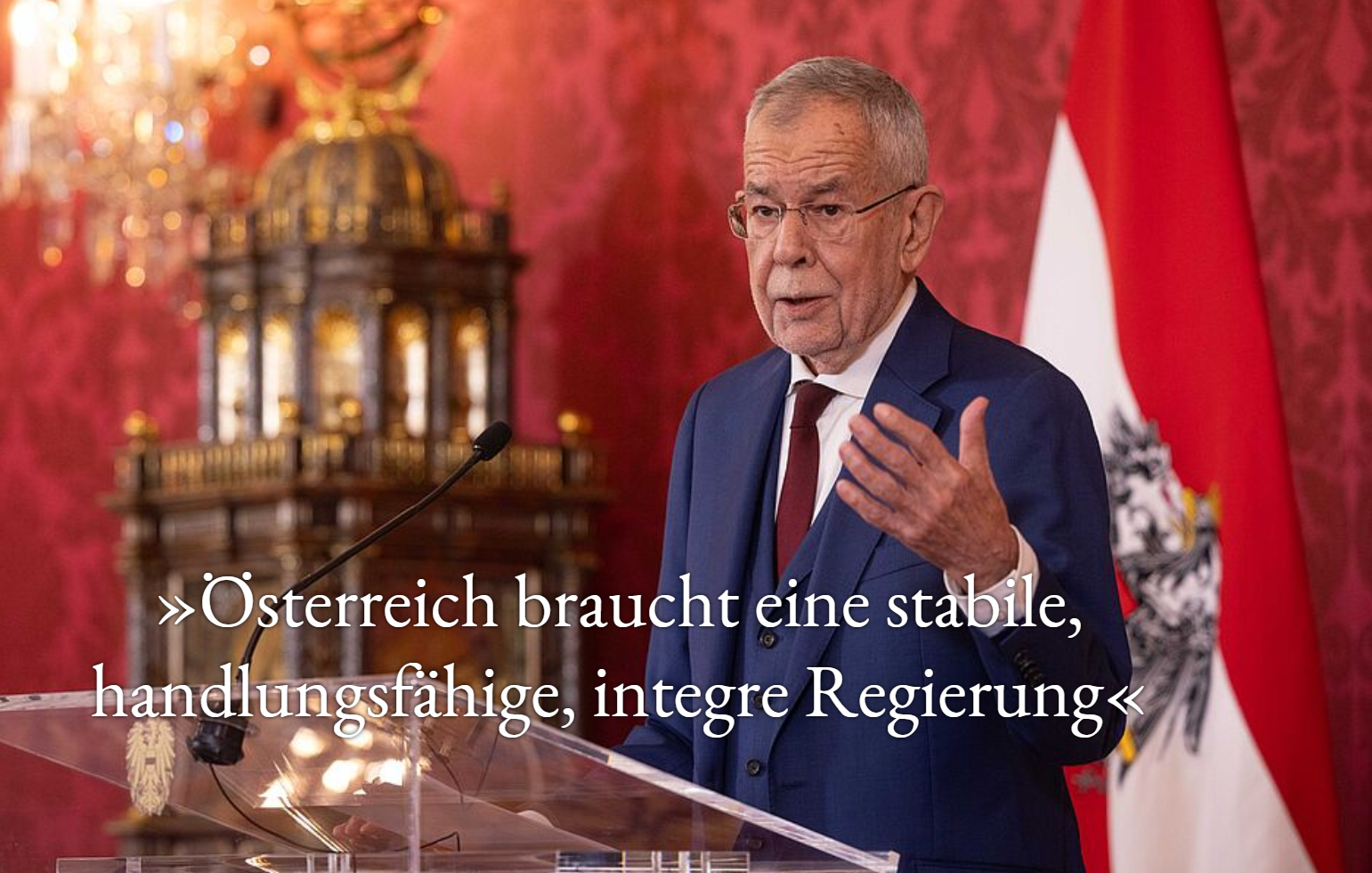 Erklärung zur Regierungsbildung, abrufbar auf Hofburg. at und YouTube