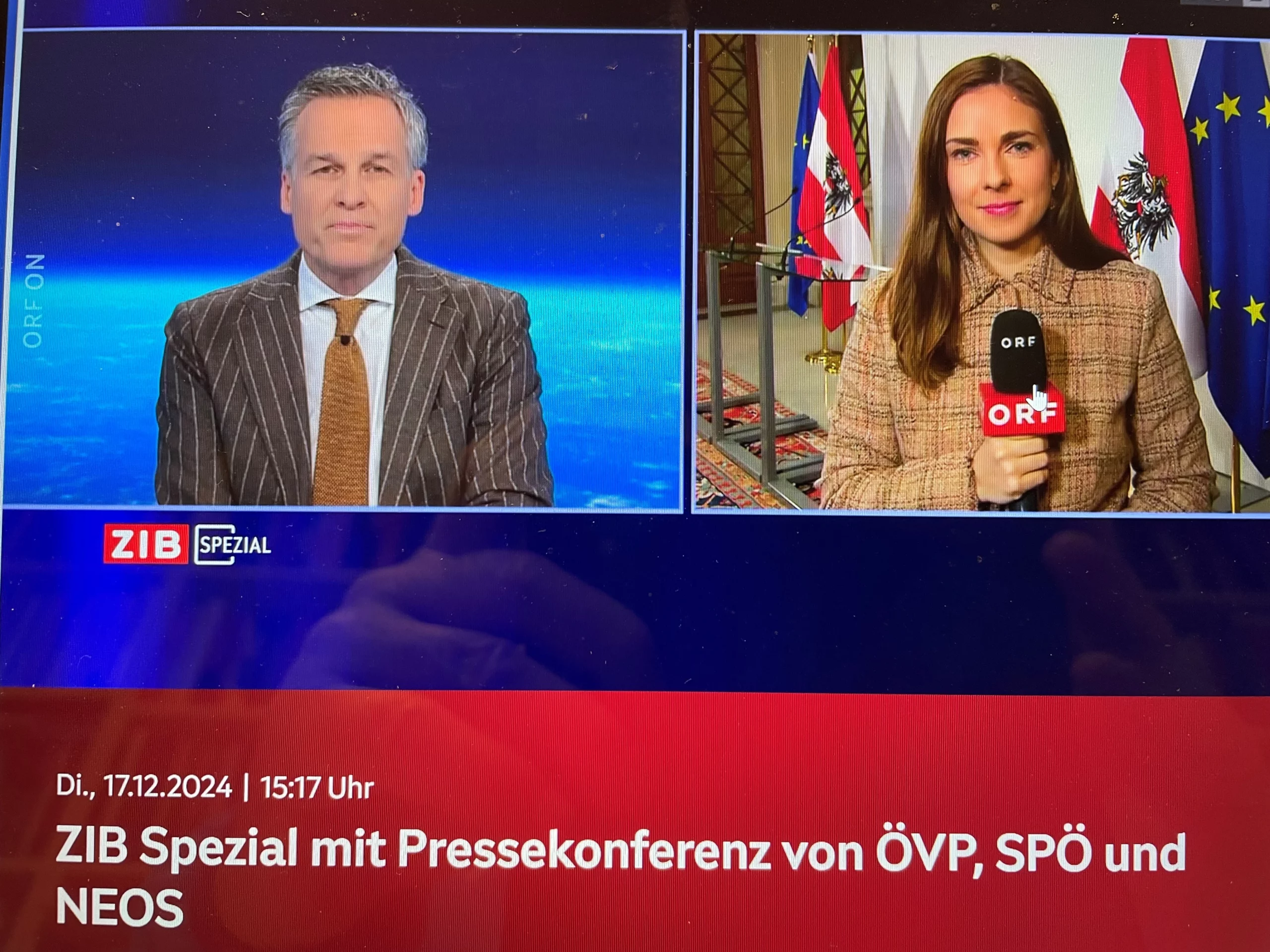 Hohe Aufmerksamkeit für Verhandlungen über neue Regierung: Live-Übertragung der Pressestatements im ORF