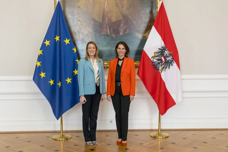 Hochrangige EU-Vertreterin besucht Wien: Roberta Metsola, Präsidentin des Europäischen Parlaments