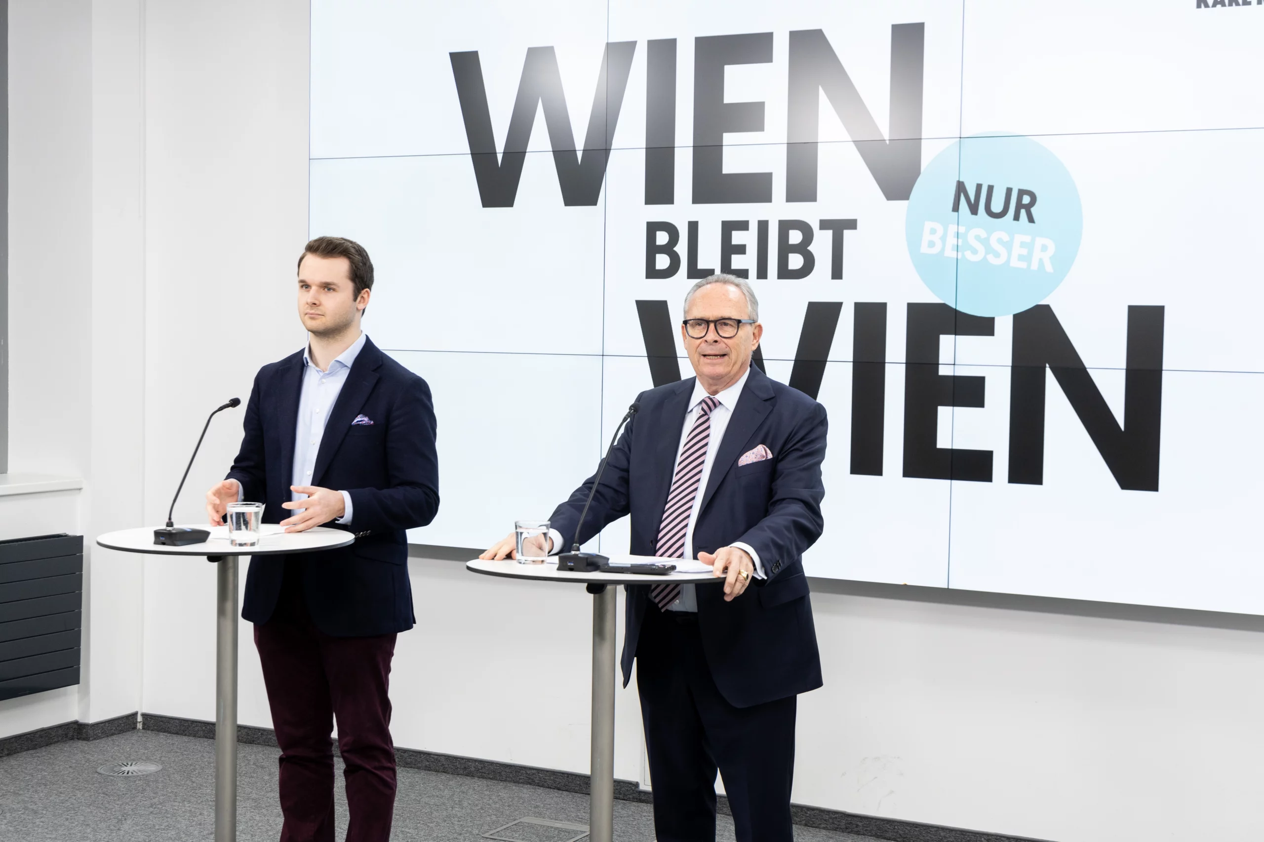 Karl Mahrer und Harald Zierfuß präsentieren den Deutschförderplan der ÖVP Wien. Foto: VP Wien