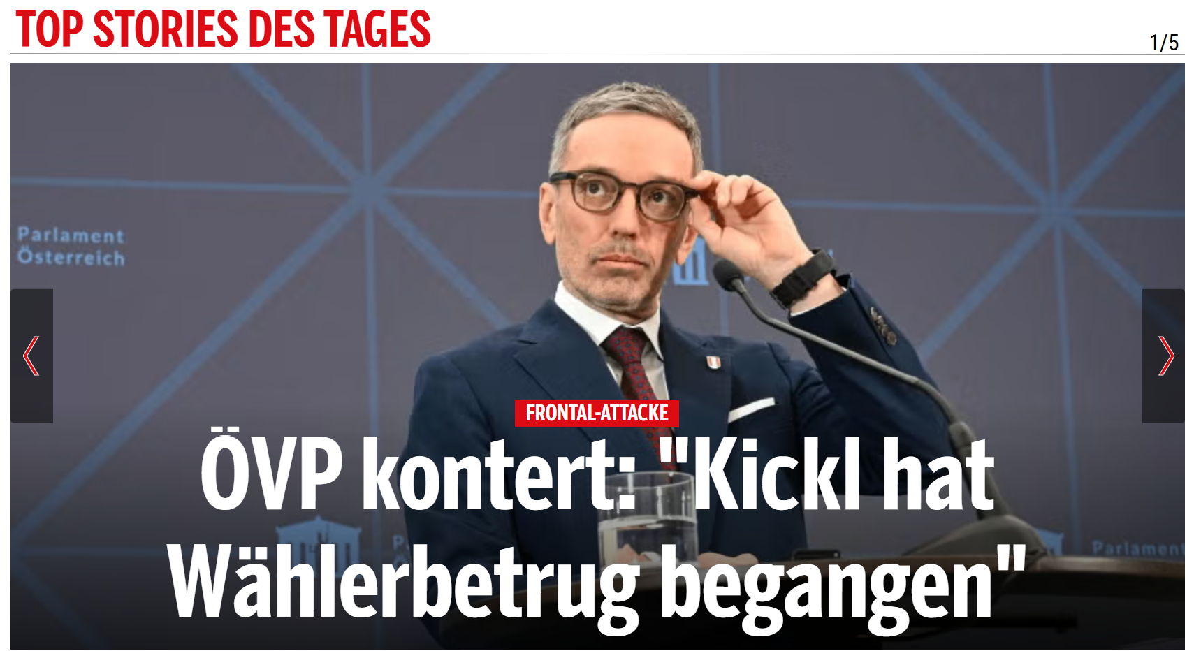 Alexander Pröll, Generalsekretär der ÖVP, rechnet mit FPÖ-Obmann Herbert Kickl ab: Dieser habe nur wenige Stunde verhandelt und die Chance auf Regierungsbeteiligung verspielt. Foto: Screenshot oe24.at