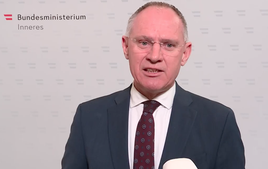 Gerhard Karner: Sicherheitsbehörden benötigen zeitgemäße Instrumente. Foto: Screenshot BMI