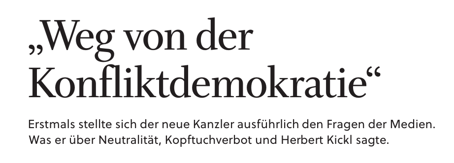 Kanzler Stocker: Wieder mehr Konsensdemokratie in Österreich. Screenshot: Salzburger Nachrichten, 15.3.3025