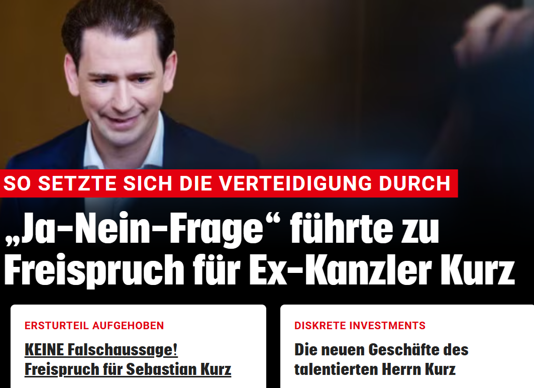 Umfassende Berichte, etwa auf Krone.at