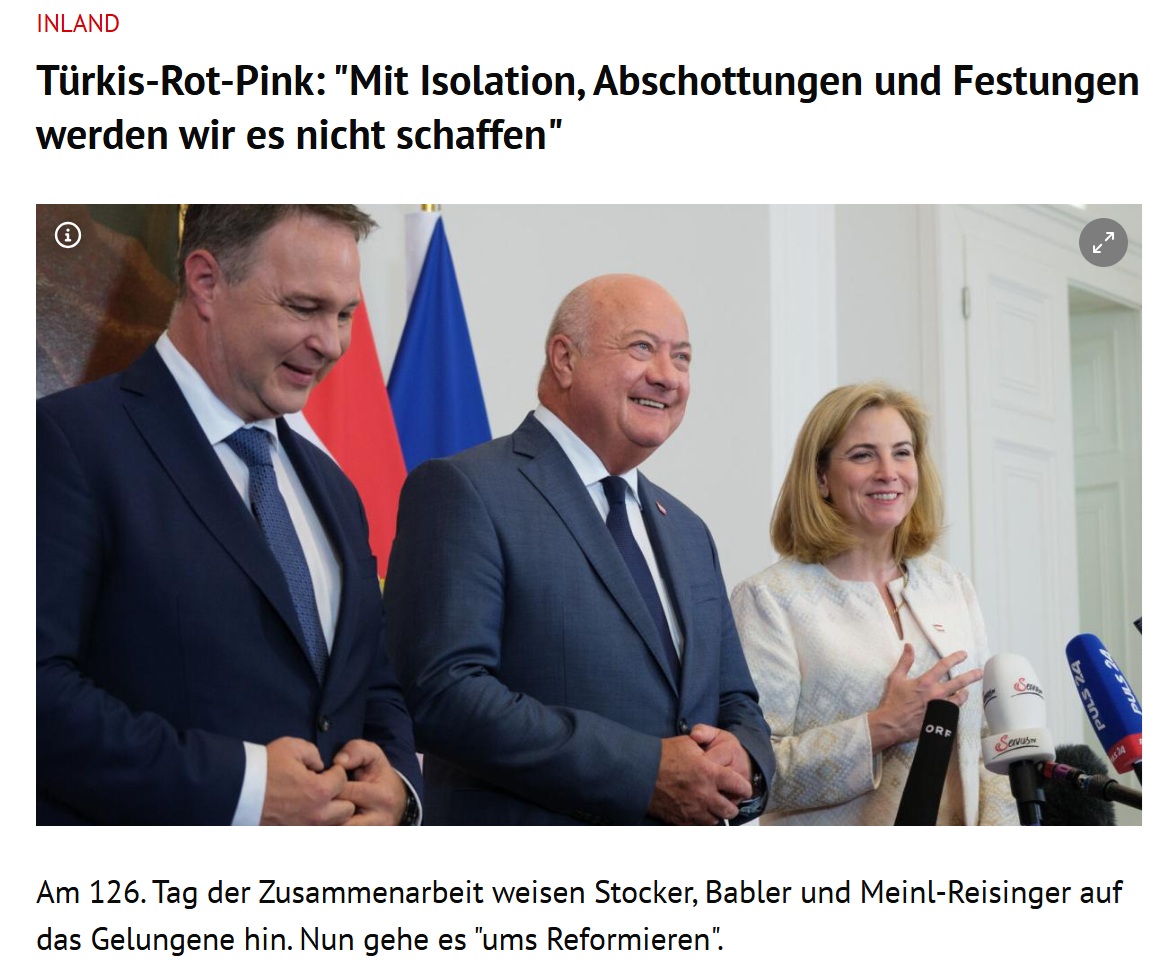 Kritik an FPÖ-Parole von der "Festung": Mit Isolation werden wir es nicht schaffen (Screenshot kurier.at).