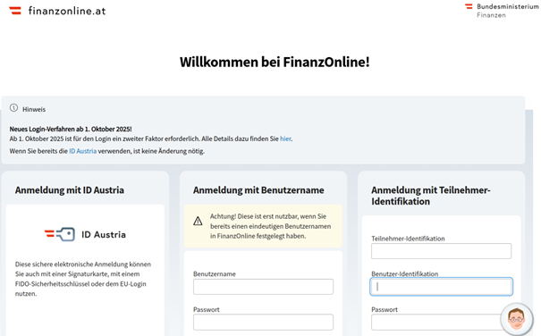 Finanz Online: Ab 1. Oktober Zugang mit 2-Faktor-Authentifizierung. Empfohlen wird ID Austria, erklärt das Finanzministerium.