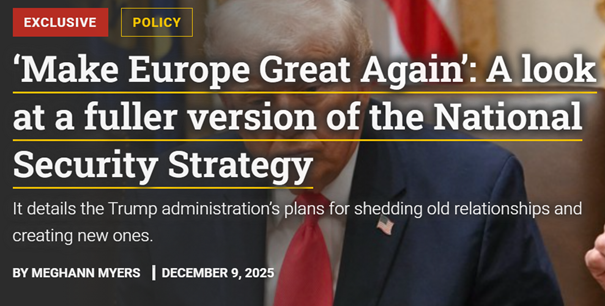 "Defense One" berichtet über Strategie von US-Präsident Donald Trump, die EU zu spalten