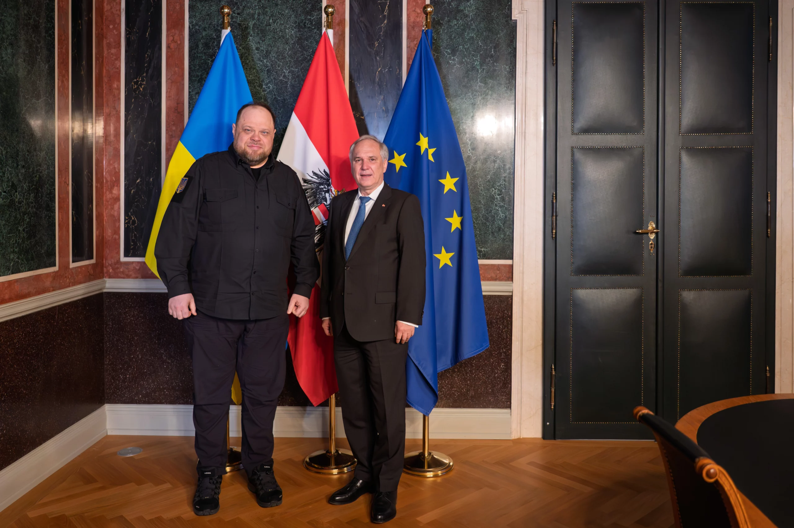 Nationalratspräsident Walter Rosenkranz mit Amtskollegen Stefantschuk. Foto: Michael Buchner