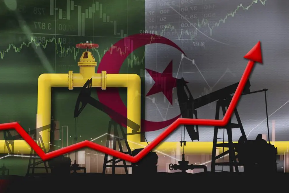Algerien exportiert Öl und Gas, investiert in Solarenergie und Wasserstoff. Dieser soll nach Europa geliefert werden. Foto-Montage (Pipeline und Flagge Algeriens): Imago / Yanleth Rivera