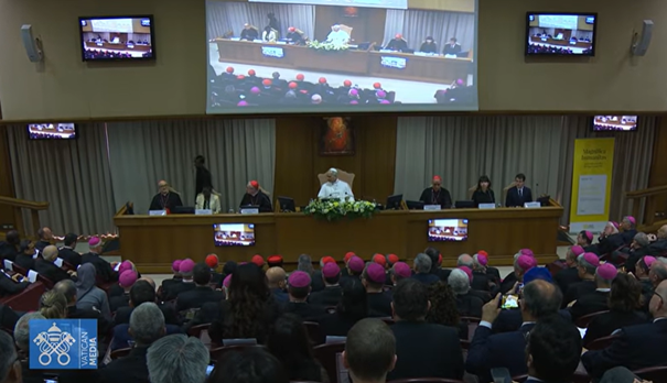 Präsentation der Enzyklika im Vatikan durch Experten, Kardinäle und Papst Leo XIV. Screenshot VaticanMedia