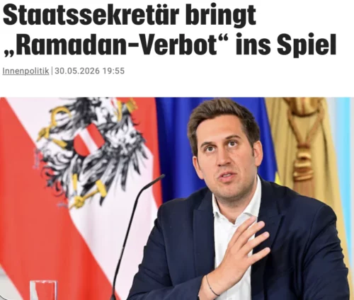 Lässt in den Kronenzeitung aufhorchen. Staatssekretär Alexander Pröll bringt ein Ramadan-Verbot für Kinder an Schulen ins Spiel. Foto: Screenshot Zur-Sache/krone.at