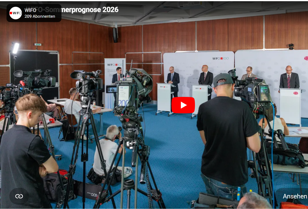 IHS und Wifo prognostizieren leichtes Wachstum für Österreich. Sreenshot Wifo