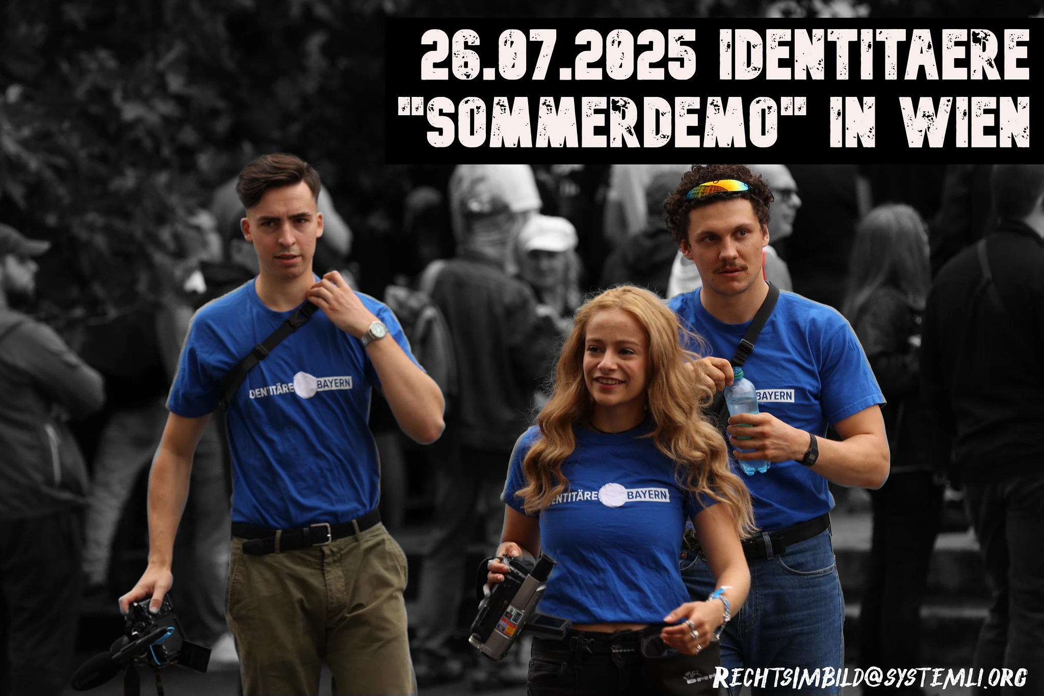 Vertreter der rechtsradikalen Identitären aus Deutschland kamen voriges Jahr nach Wien. Foto: RechtsimBild