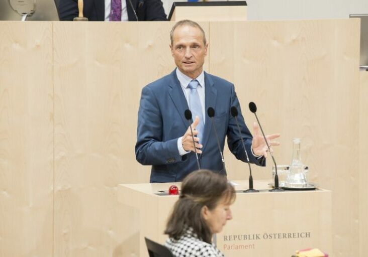 Verfassungssprecher und VP-Abgeordnete Wolfgang Gerstl fordert den SP-Abgeordneten Kai Jan Krainer auf, wieder zur Sachlichkeit zurückzukehren. Foto: Parlamentsdirektion / Thomas Jantzen